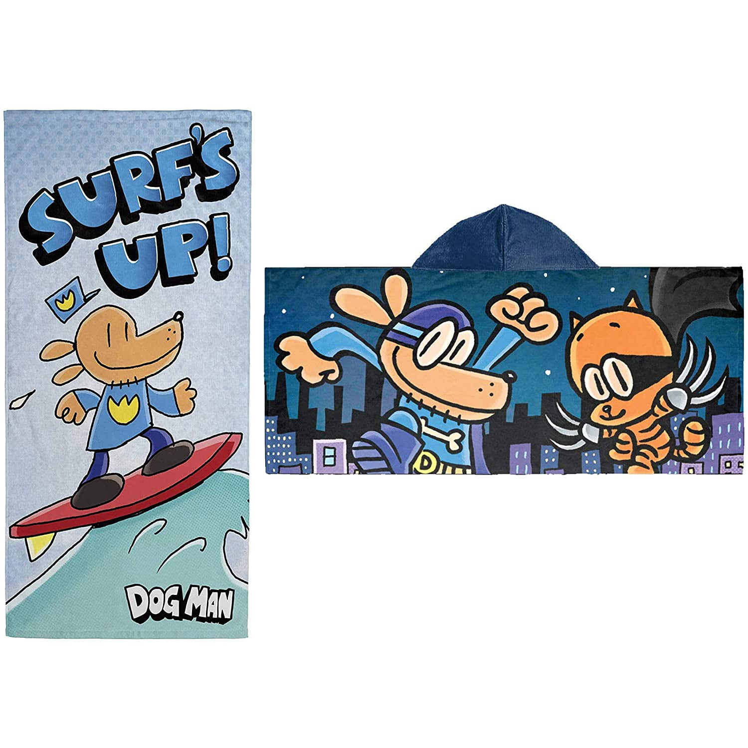Jay Franco Dog Man Surfs Up Towel And Hooded Towel Bundle Walmart Com Walmart Com