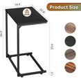 thumbnail image 3 of C-Shaped End Table, Small Side Tables for Sofa, Wide Couch Table That Slide Under, Laptop Snack Table for Living Room, Bedroom, Home Office, 3 of 6