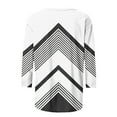 thumbnail image 4 of Ruyang Women's Summer T-Shirts, Women's Round Neck Striped Ethnic Printed Loose Casual 3/4 Sleeve T Shirt Womens Cotton Long Sleeve Shirt, 4 of 5