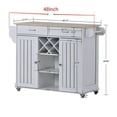 thumbnail image 2 of Harper & Bright Designs Rolling Mobile Kitchen Island Cart with 2 Storage Cabinets and 4 Locking Wheels, Wine Racks, Drawers, Spice & Towel Rack, 2 of 8