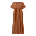 thumbnail image 4 of V Neck Irregular Hem Maxi Dress For Women Spring Summer Color Styles In Various Sizes, 4 of 5
