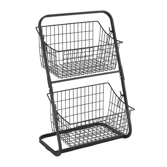 ROCKROK Storage Shelf 2 Tiers Iron Fruits Assembly Organizer Kitchen Counterop