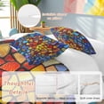thumbnail image 3 of Blue Red Yellow Bedding 3 Piece Duvet Cover Set Twin Size, Modern Colored Rainbow Stained Glass Soft Microfiber Comforter Cover with Zipper Closure & Pillowcases, Wrinkle & FadeResistant Quilt Cover, 3 of 9