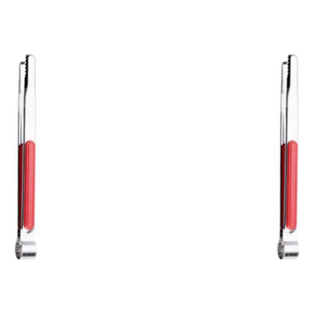 Billuyoard Pinza para barbacoa doméstica Pinzas para alimentos resistentes a altas temperaturas Picnic Pinzas antiadherentes Herramienta de Rojo10 pulgadas (25.5 cm) 2piezas