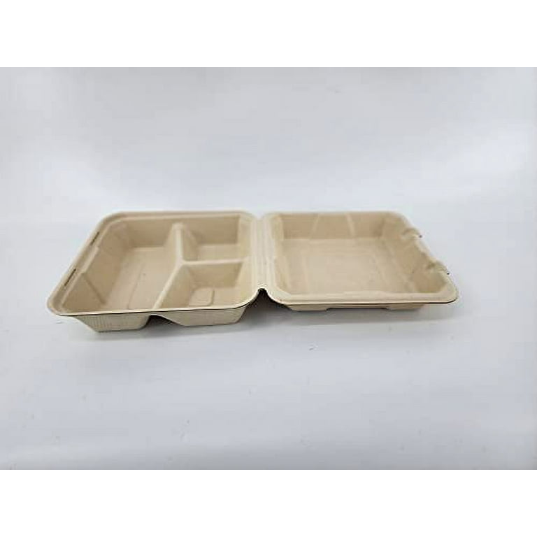 10x10x3 3 Compartment Clamshell Takeout Containers 200 pcs – Pony  Packaging