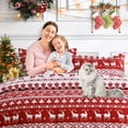 thumbnail image 7 of ZACOO Christmas Decor Duvet Cover Reversible Printed Comforter Cover Set King Xmas Holiday Bedding, Soft Microfiber 104"x90" Red Duvet 20"x36" Pillow Shams, 3 Piece, 7 of 7