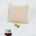 thumbnail image 2 of PiccoCasa Plush Throw Pillow Cover Fluffy Cushion Cover Beige 18" x 18", 2 of 8