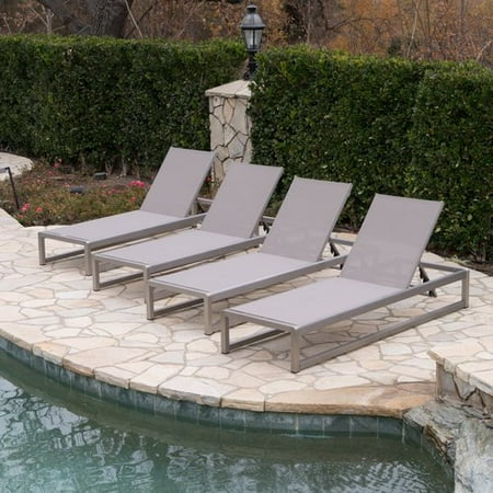 Orren Ellis Roberson Outdoor Mesh Chaise Lounge Set Of 4 Orren Ellis Roberson Outdoor Mesh Chaise Lounge Set Of 4