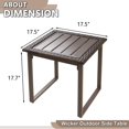 thumbnail image 3 of Outdoor Patio Side Table Set of 2, 2 Pieces Metal Patio Coffee Table, PE Wicker End Tables for Porch Yard Balcony, Brown, 3 of 6