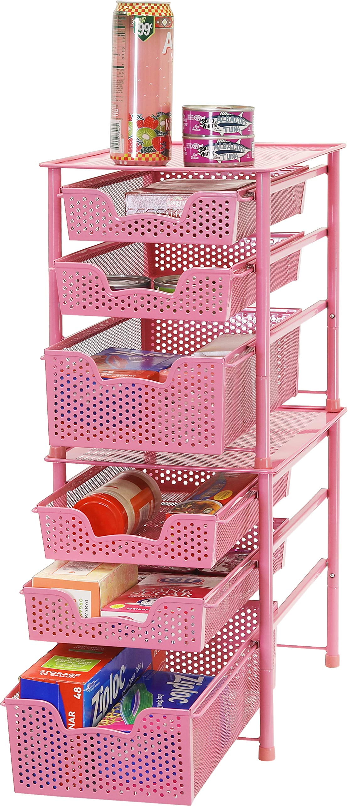 SIMPLIFY 4.13 in. H x 10.04 in. W 3 Pack Small Glitter Tote Closet Drawer  Organizer in Pink 26145-PINK-3PK - The Home Depot