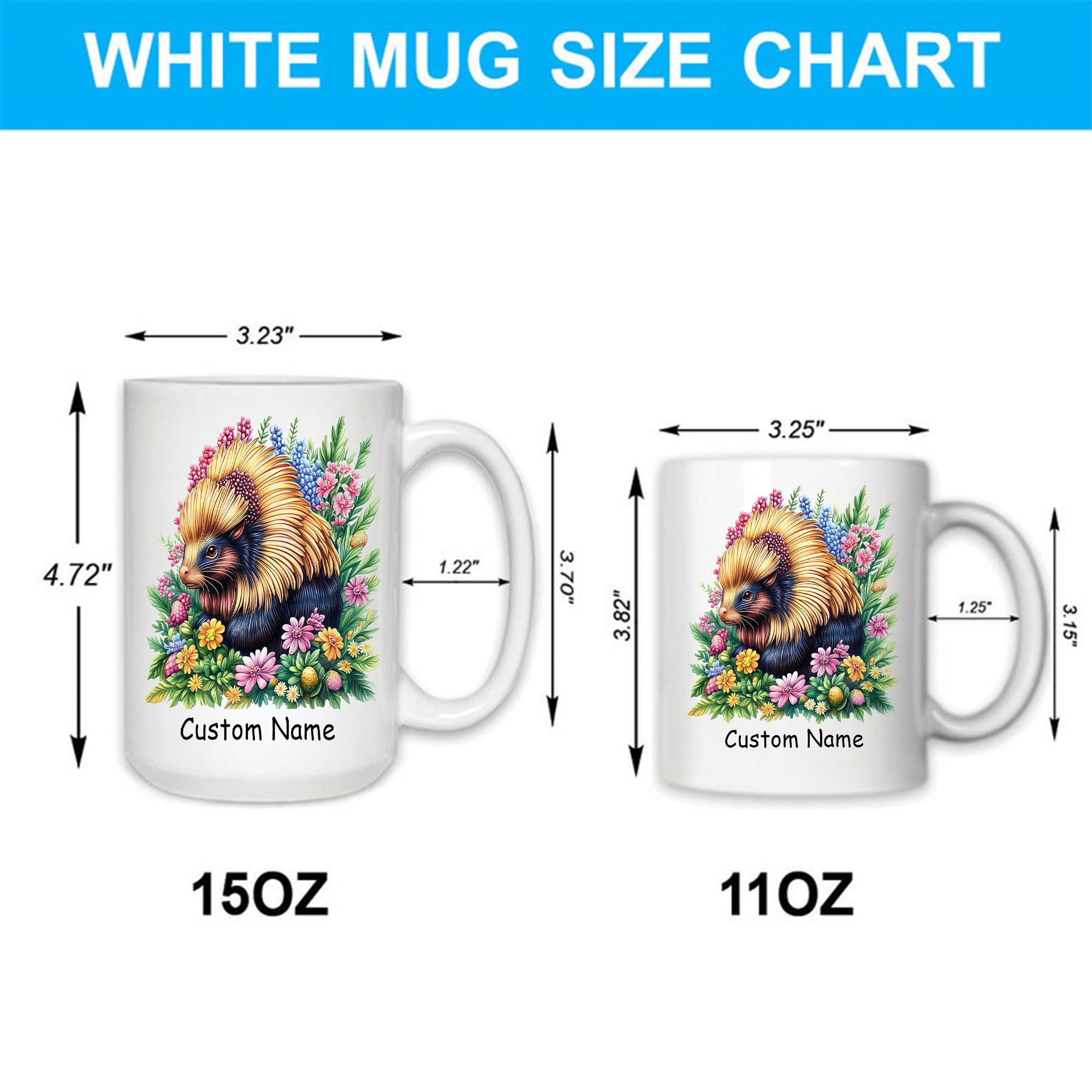 Porcupine Lover Mug - 11 Oz Ceramic Funny Animal Gift Mug - White Humorous Drinkware For Coffee & Tea