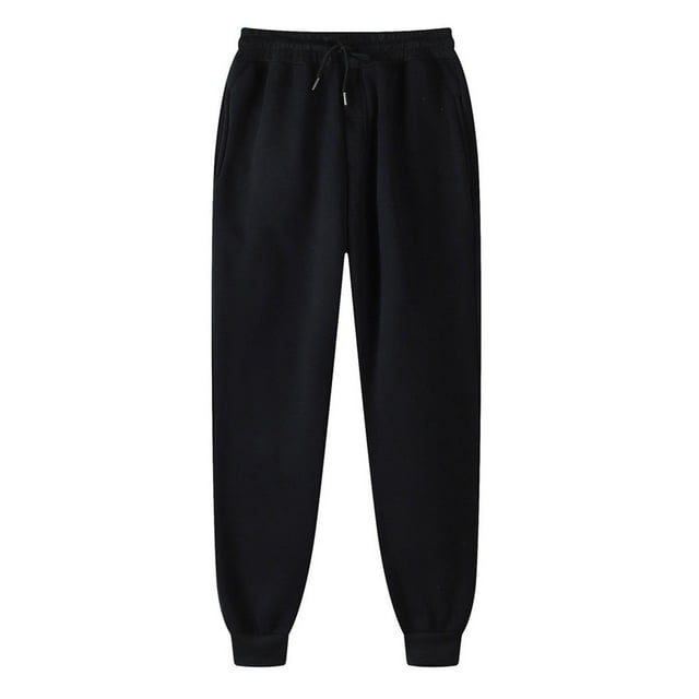 Dagugfen Sweatpants for Men Drawstring Comfy Lightfleece Solid Color Workout Sports Trousers Fall Winter