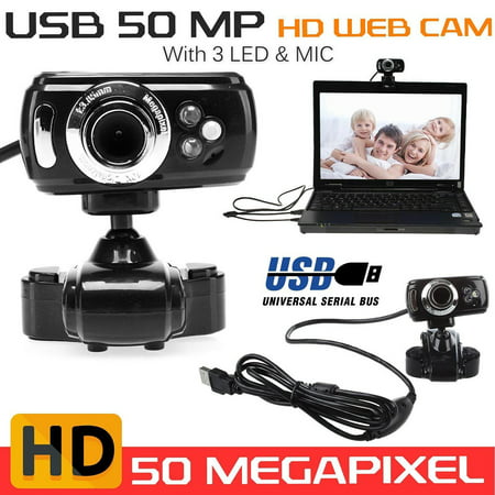 360° Rotation Full HD USB 50.0M Webcam Video Camera with Microphone for PC Laptop