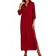 thumbnail image 1 of Mujeres Retro Long Maxi Vestido Elegante Sexy Señoras Larga Manga Collar Larga Línea Split Solid Shi Tomshoo Vestido Maxi, 1 of 2
