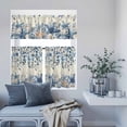 thumbnail image 6 of Kitchen Window Curtains Valance and Tier Set, Vintage Shells Sea Stars Rod Pocket Tier Curtain Valance Set, Eucalyptus Leaves on Letter Light Filtering Cafe Curtains for Bedroom Living Room, 6 of 9