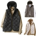 thumbnail image 6 of Lovskoo Womens Winter Coats Quilted Puffer Vest Comfortable Casual Button Put Together Solid Color Sleeveless Hooded Casual Outwear Tops Cotton Padded Outerwear Gray, 6 of 6