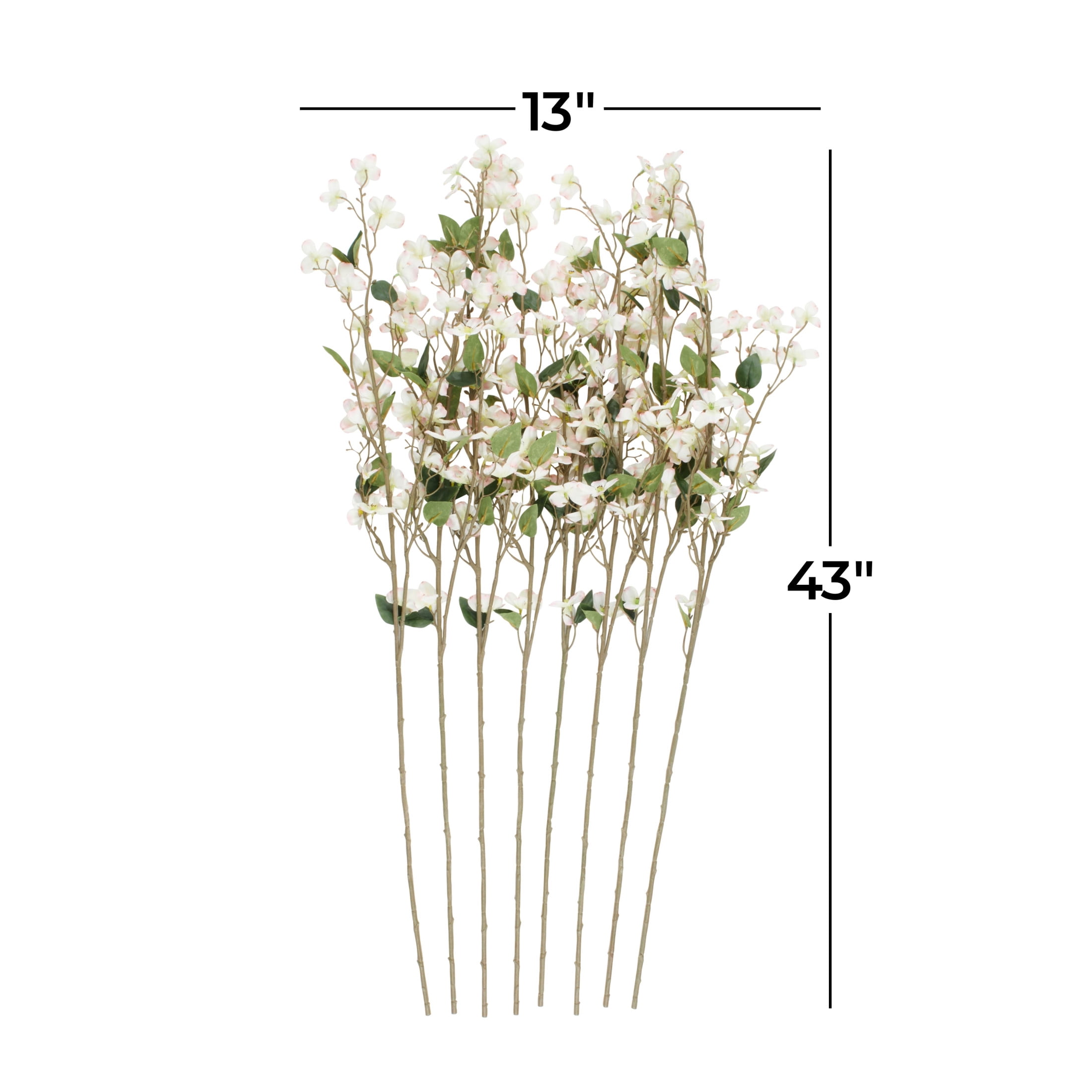 43" Plastic Floral Tall Begonia Artificial Flower Stem, by DecMode (8 Count)