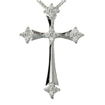 0.10 Ct Round Cut Diamond Dainty Minimalist Fancy Cross Pendant For Men's 14K Gold Plated Solid 925 Sterling Silver Handmade Customized Matching Gorgeous Pendant Gift For Her