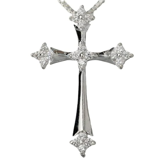 0.10 Ct Round Cut Diamond Dainty Minimalist Fancy Cross Pendant For Men's 14K Gold Plated Solid 925 Sterling Silver Handmade Customized Matching Gorgeous Pendant Gift For Her