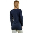 thumbnail image 4 of T-Shirt - Women's Fitted Cotton Long Sleeve Scoop Neck Tee M, Navy, 4 of 4