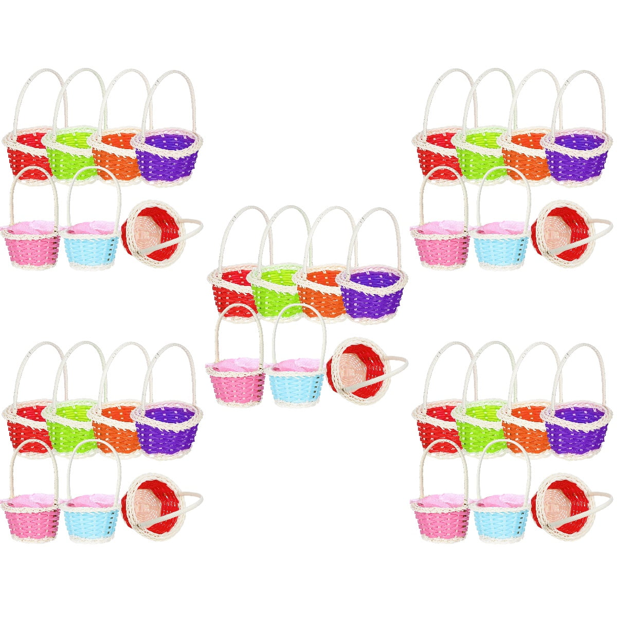 unbranded 30 pcs  Small Woven Baskets with Handle Easter Egg Baskets Candy Baskets Flower Baskets