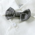 thumbnail image 5 of Vividxx Kids Baby Boys T-Shirt Plaid Bow Striped Tie Outfits Sets Gentleman Suits Shirt Vest + Shorts Outfits Sets Soft Dailywear, 5 of 8