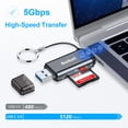 thumbnail image 2 of Lector de tarjetas de memoria Beikell Dual USB 3.0/USB C para MacBook, 2 of 7