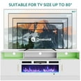 thumbnail image 3 of Easoger Fireplace TV Stand with 36” Electric Fireplace, 70” Fireplace Entertainment Center LED Lights, 2 Tier TV Console for TVs Up to 80", White, 3 of 6