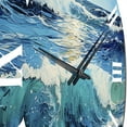 thumbnail image 3 of Designart "Teal Blue Ocean Coastal Charm Pointillism" Nautical & Beach Oversized Wall Clock, 3 of 5