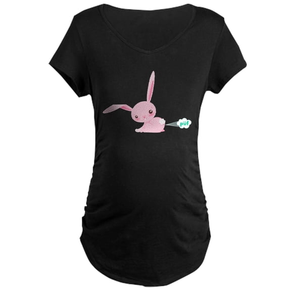 CafePress - Cute Bunny Poots Maternity T Shirt - Maternity Dark T-Shirt