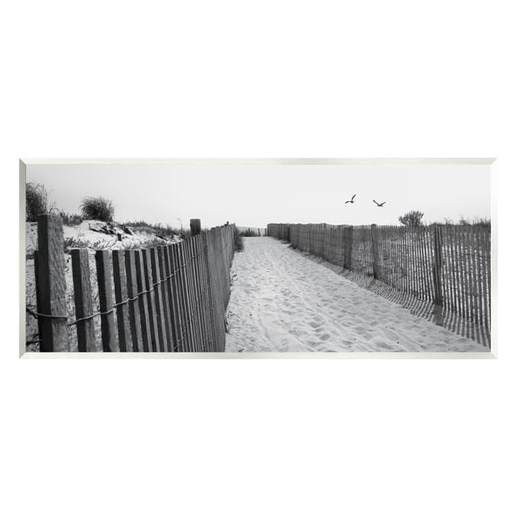 Stupell Sandy Beach Boardwalk Overhead Seagulls Landscape Photography Wall Plaque Unframed Art Print Wall Art