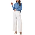 thumbnail image 2 of Camisas de manga larga con cuello de pie y botones para mujer Inspire Chic L Azul Polvoriento, 2 of 5
