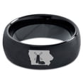 thumbnail image 2 of Tungsten Iowa Hawkeye State Windmill Band Ring 8mm Men Women Comfort Fit Black Dome Brushed Polished, 2 of 4