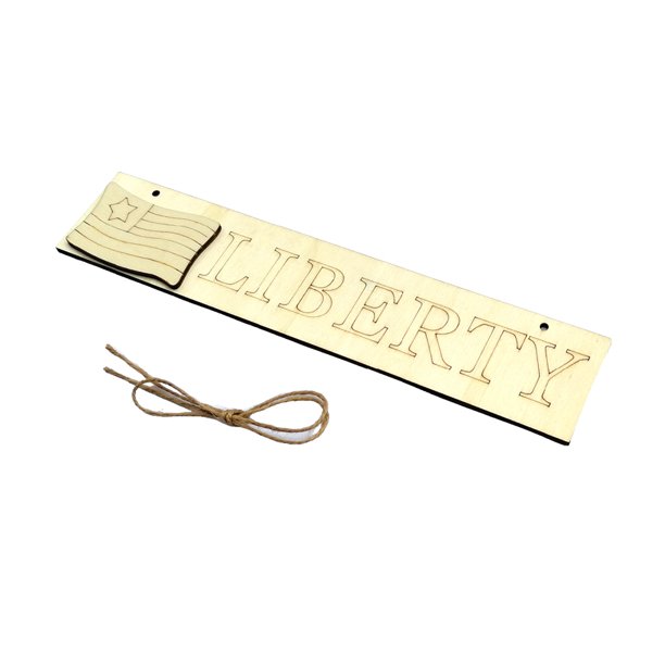 Kearding Paquete de 2 placas rectangulares para el Día de la Independencia de los Estados Unidos, decoración de Natural, adornos, placas para Decoración del hogar JM01446