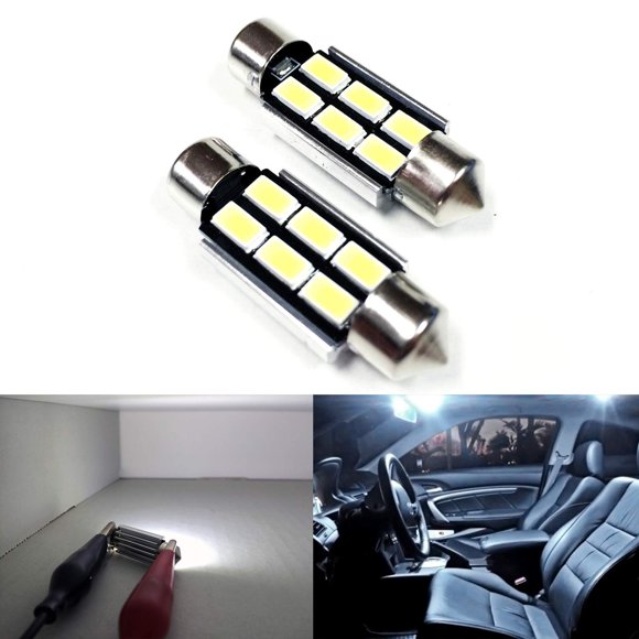 SOCAL-LED Éclairage 3710 36mm Ampoules LED Canbus 6W Haute Puissance SMD 5730 Lumière Intérieure Dôme, Lumière Carte, Blanc, Lot de 2