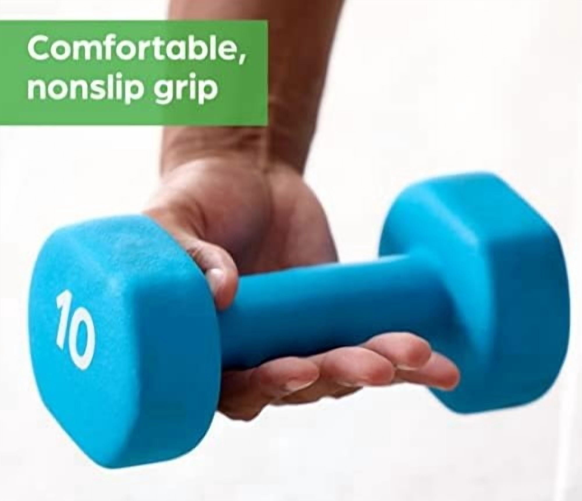 Dumbbell Hand Weight (Sold in Singles) - Neoprene Coated Exercise & Fitness Dumbbell for Home Gym Workouts and Strength Training - Free Weights for Women and Men