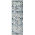 thumbnail image 3 of Hauteloom Inkom Hallway, Kitchen Runner Rug - Traditional Bohemian Medallion Carpet - Gray, Blue, Denim - 2'7" x 14', 3 of 20