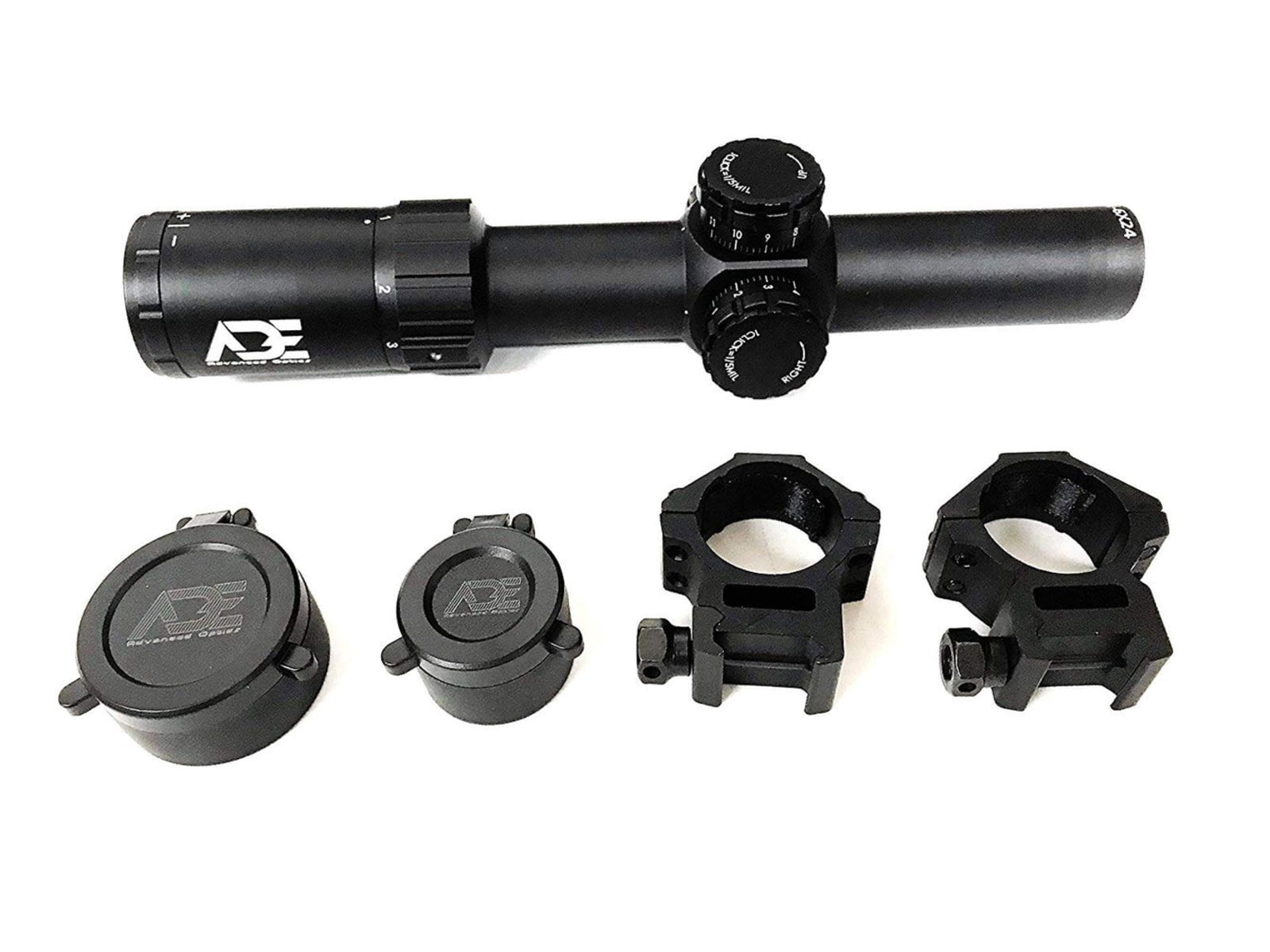ADE Advanced Optics mm Rifle Scope, 30mm, Illuminated Mil Dash Reticl