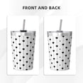 thumbnail image 3 of PAYOHTO Black Color Hearts on White Insulated Stainless Steel Tumbler 12 oz Thermos Come with Straw Kids Leak-Proof Travel Mug Cup, 3 of 7