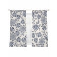 thumbnail image 2 of Abstract Paisley Pattern Sheer Curtains 63 Inches Long 2 Panels Vintage Ethnic Blue Flower Light Filtering Semi Sheer Window Curtains Drapes for Bedroom Living Room 52"x63", 2 of 7