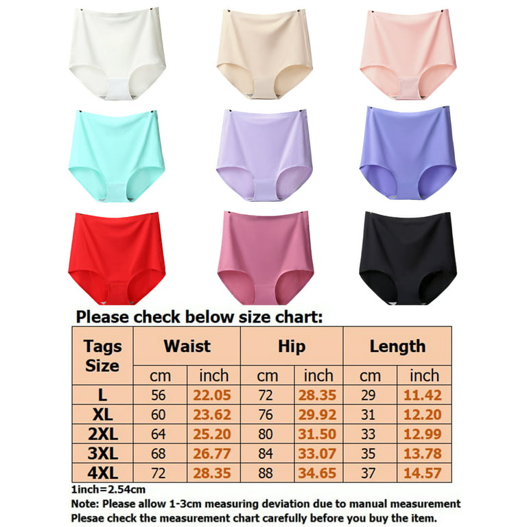 Sexy Dance Women Solid Color Briefs Soft High Waist Panties Beach Underwear  Plus Size Bottom White 3XL 