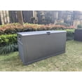 thumbnail image 3 of Cozyhom Resin Wicker Patio Storage Deck Box 120 Gallon, Outdoor Waterproof Patio Cushion Storage Lockable Outside Container, Gray, 3 of 7