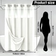 thumbnail image 7 of LVRLVR 1Pc Diamond Jacquard Shower Curtain Set, Heavyweight Polyester, Tassel & Hookless 2 Styles, Bathroom Curtain with Liner or Hooks, 7 of 7