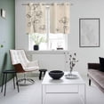 thumbnail image 3 of Retro Beige Flowers Kitchen Curtains Window Panels, Rustic Abstract Floral Simple Art Insulated Window Treatment Curtain, Grommet Curtains for Bedroom/Living Room/Bathroom, 2 Piece 27.5"Wx39"L, 3 of 8