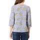 thumbnail image 3 of INSPIRAR CHIC Blusa Bohemia para Mujeres con Estampado Floral, Cuello con Lazo, Manga 3/4, Tops Casuales, Talla S, Púrpura Claro, 3 of 6