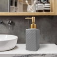 thumbnail image 2 of Gold Soap Dispenser, Ceramic Lotion Pump Bottle with Refined and Vintage Emboss, Home Decoration for Bathroom or Kitchen (White), 2 of 15