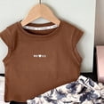 thumbnail image 5 of Toddler Girls Girls Summer Clothes Set - Cotton Plain Short Sleeve T-Shirt Tops + Shorts Cute Unisex Outfits Set 6-12 Months 12-24 Months 2t 3t 4t 5t 6t 7t Children,Cartoon 5-6 Years, 5 of 5
