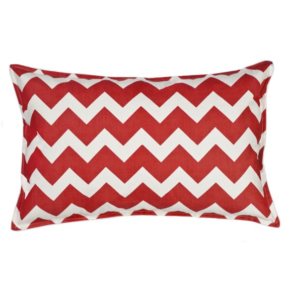 Greendale Home Fashions 22" x 14" Red Chevron Cotton Canvas Decorative Pillow