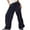 Navy, variant on Bigersell Women's Modern Straight Pants Full Length Pants Women's Fashion Casual Elastic Waist Drawstring Strap Solid Color Big Flare Wide Leg Pants Ripped High Waist Pants for Ladies