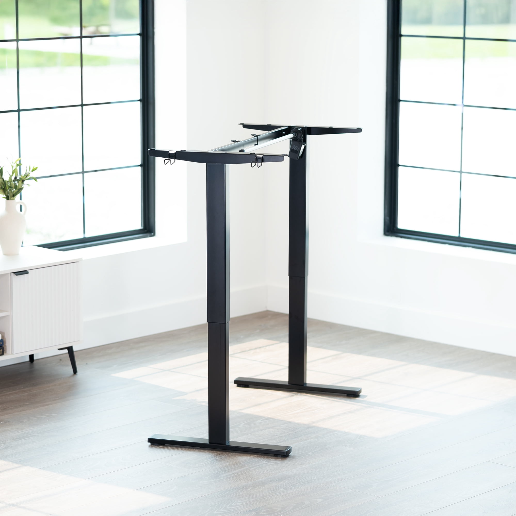 VIVO Black Electric Stand Up Desk Frame, Single Motor Standing Adjustable Base